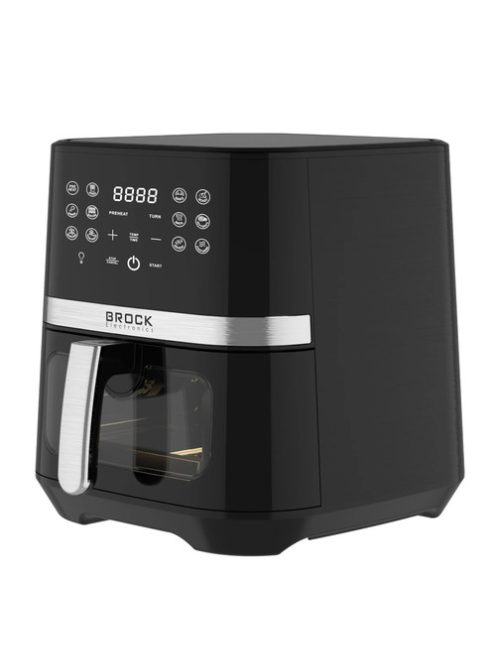 Brock DAF 6501G, Air fryer, 1800 W, 6,5L, 12 program, Ablakos, Digitális, Fekete, Forrólevegős sütő